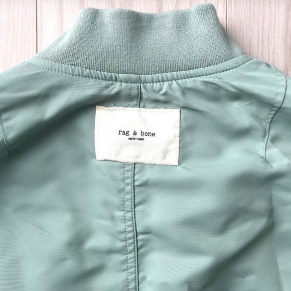 Rag & Bone Manston Recycled  Nylon Bomber in Sage Green ( M ) - Picture 5 of 5